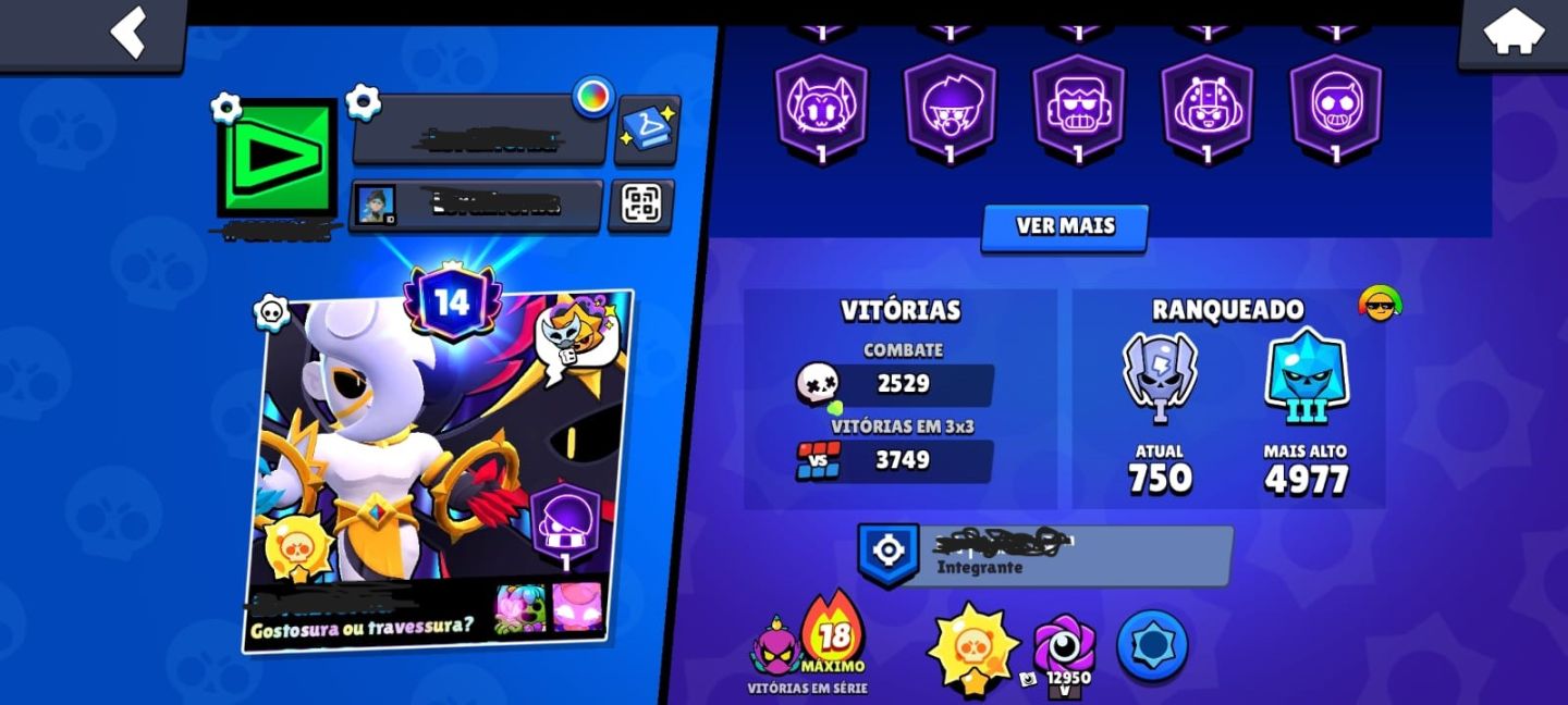 CONTA DO BRAWL STAR CRIADA EM 2018 CONTEM TODOS OS BRAWLERS 46885 TROFEUS!!