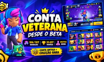 CONTA BRAWL STARS VETERANA DESDE O BETA | 106/107 BRAWLERS | MUITAS SKINS RARAS