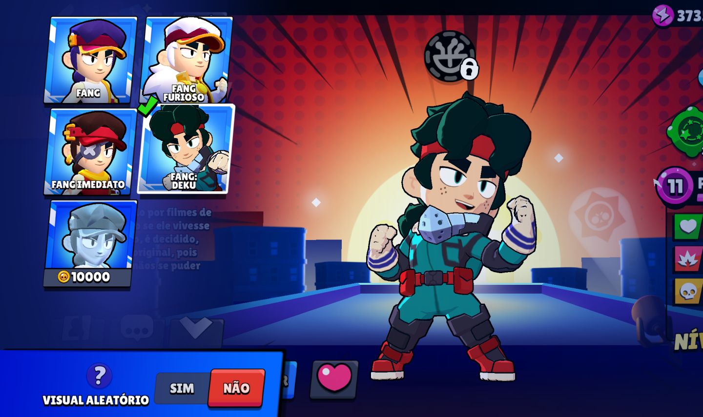 Conta main fang com skin fang furioso e fang midorya