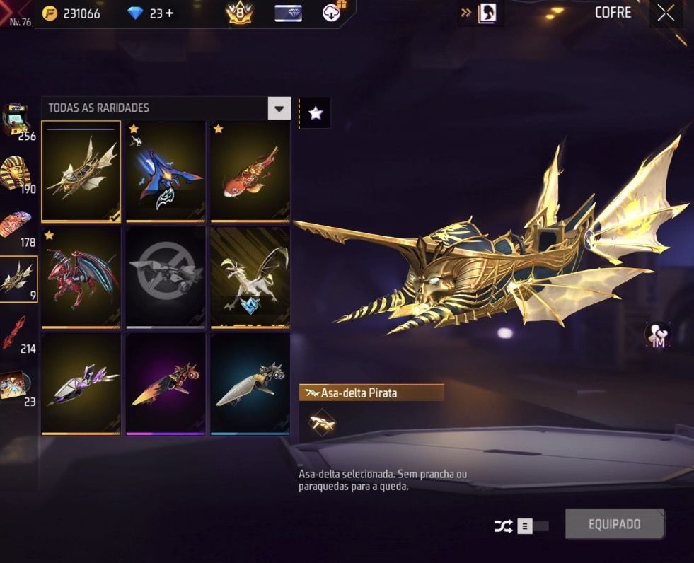 CONTA FREE FIRE ANTIGA EXTREMAMENTE RARA E GEMADA +1000 peitas PRIME 8