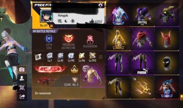 Minha conta de Free Fire gemada