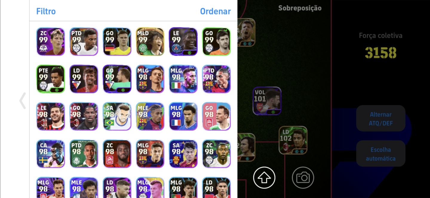 Conta eFootball TOP com Força Coletiva 3158 e Lendas como o novo Marcelo!