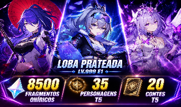 Conta Top! 8500 Fragmentos Oníricos, 35 Personagens T5 - 20 Cones T5 e muito ++