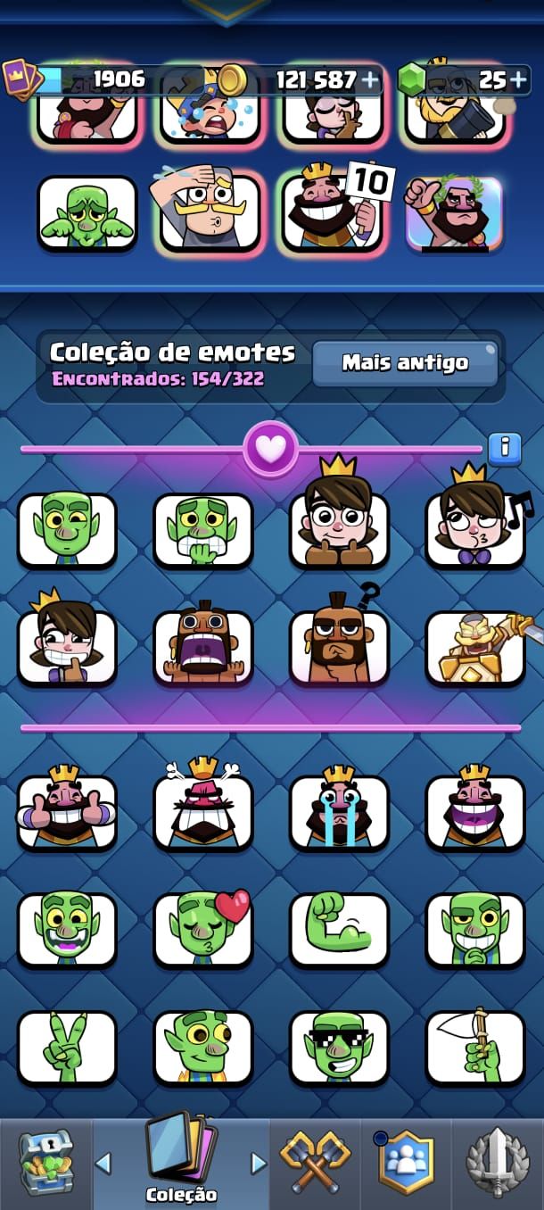 Conta Clash Royale, nível 1906 14K de troféus, 29 cartas full