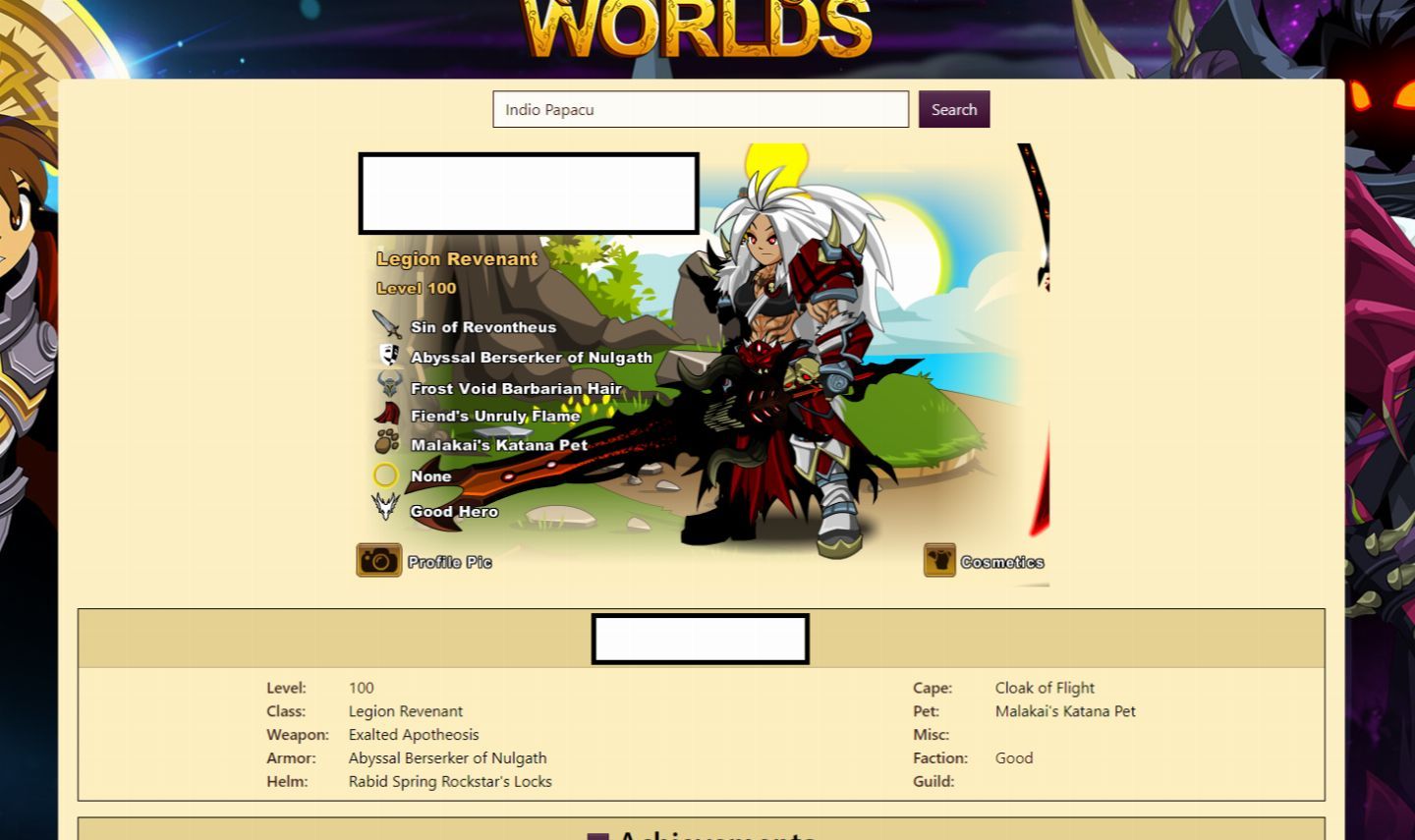 Conta para ultra boss/ conteudo pve level 100