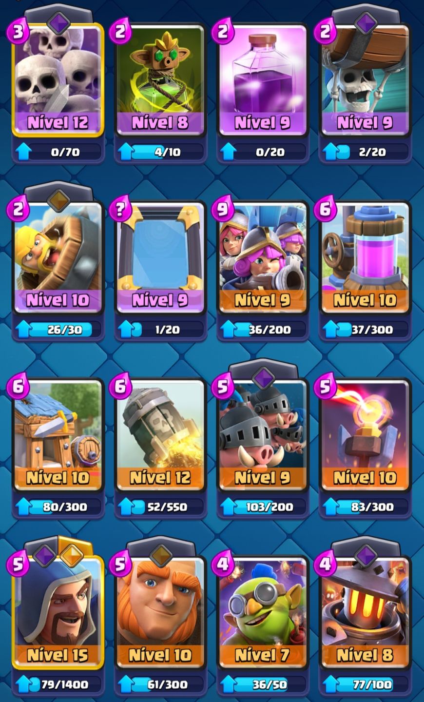 Conta do Clash Royale na Arena 20 e com de Troféus 7583