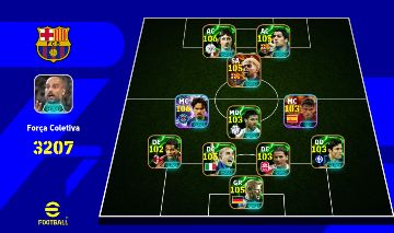 CONTA EFOOTBALL COM YAMAL BIGTIME BLITZ, SUAREZ 105, CRUYFF 106, VITINHA 106 E +