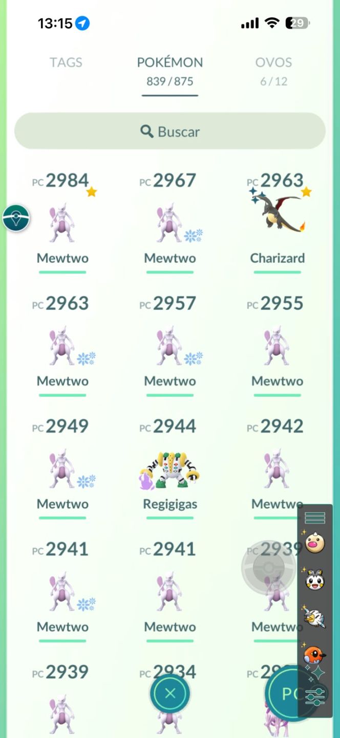 Conta Pokémon GO LV 54/54 100%Lendários/299-100%IV/Shinys 156/Shinys 100%: 4