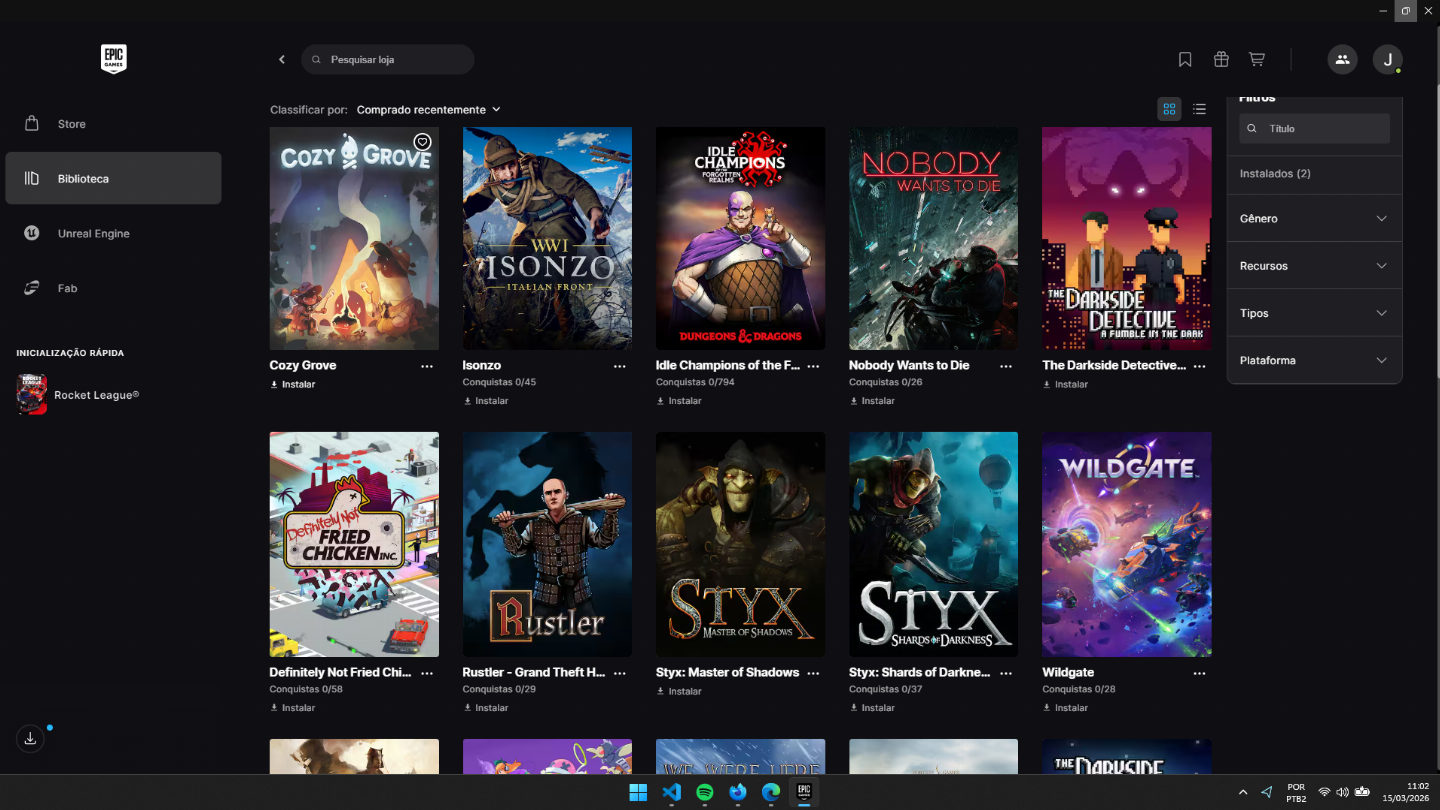 CONTA EPIC GAMES - HOGWARTS LEGACY + NOBODY WANTS TO DIE + 20 JOGOS