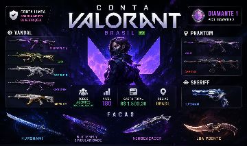 CONTA VALORANT FACA KURONAMI + GAIA + OUTRAS SKINS