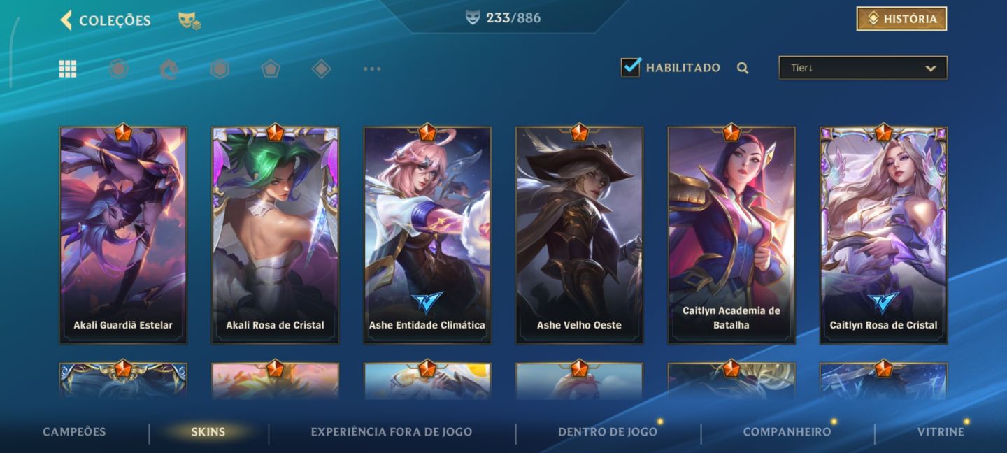 Conta ex monarca 233 skins 1100 reais (negociável)