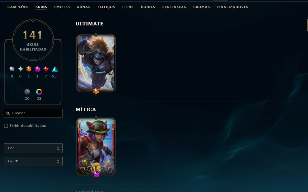 CONTA NIVEL 407 COM 141 SKINS