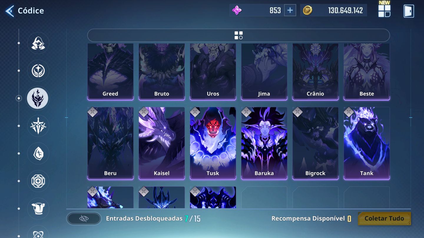 CONTA SOLO LEVELING: ARISE MUITOS SSR + RECURSOS