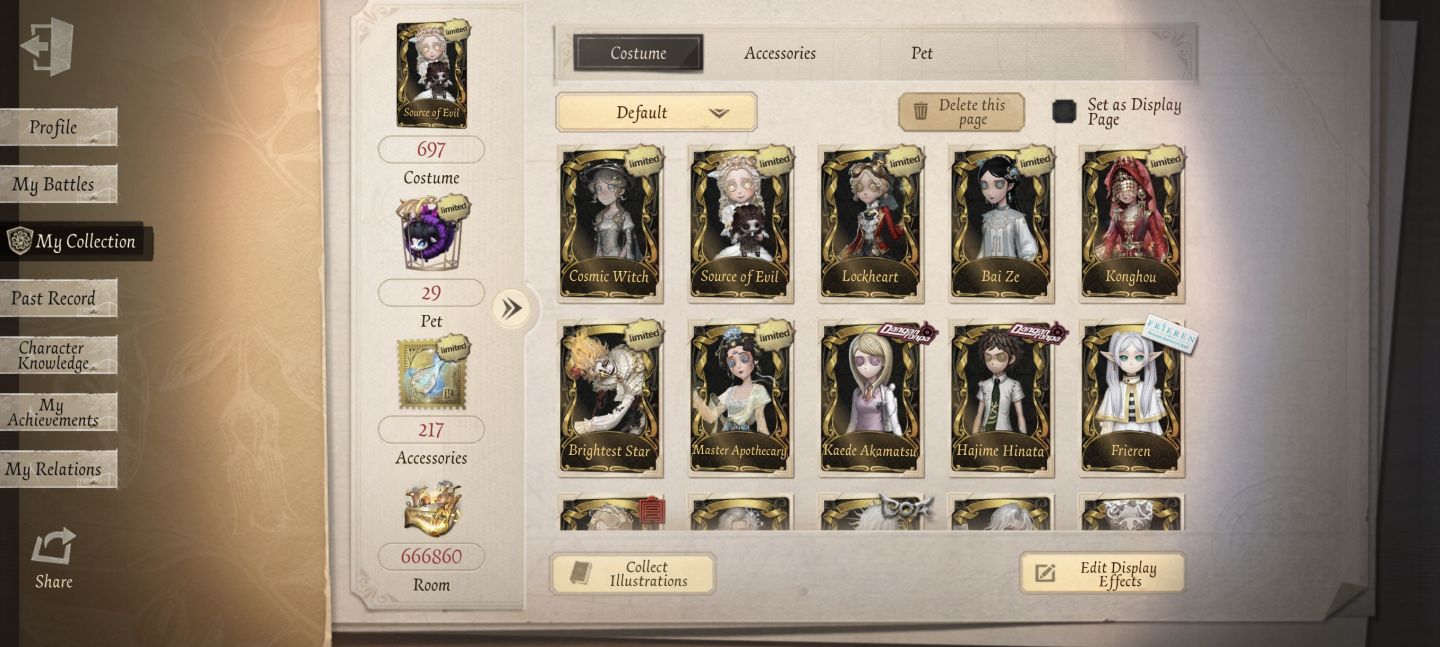 Conta Identity V (NA/EU Android) - Limitados, Danganronpa, Persona, Misty Villa