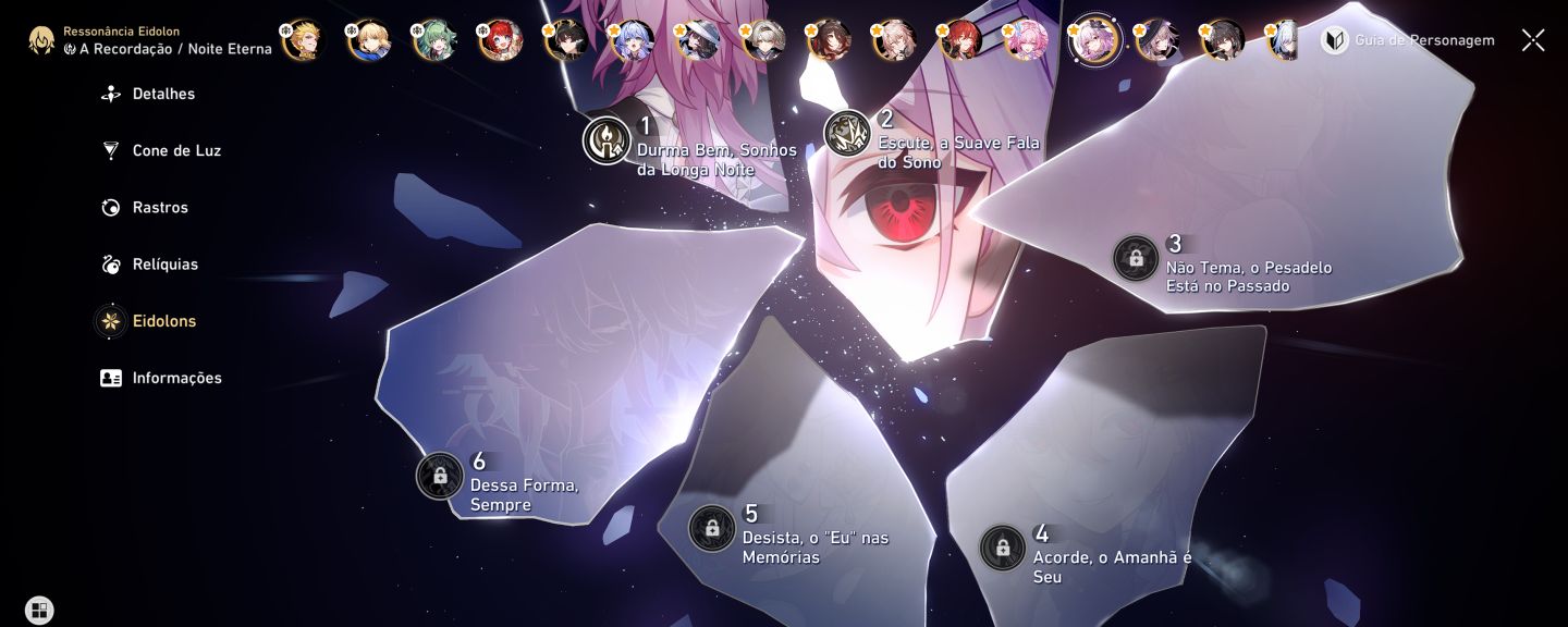 Conta Honkai Endgame Saber e6 Castorice e Evernight e2 Firefly e2
