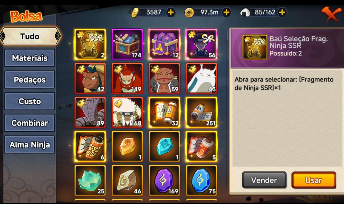Conta Duelo ninja vontade do fogo