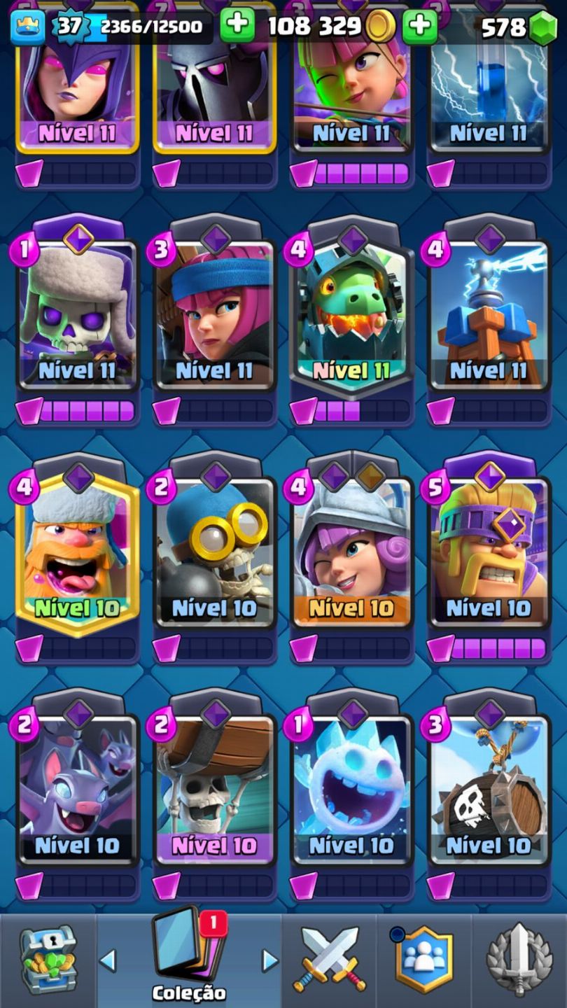 CONTA DE CLASH 9 ANOS | MEGA CAVALEIRO EVO | 7600+ TROFÉUS | 119/121 CARTAS