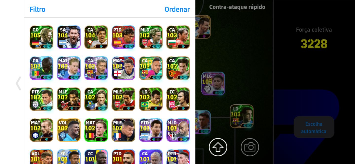 CONTA DE EFOOTBALL MOBILE COM MUITOS JOGADORES RAROS