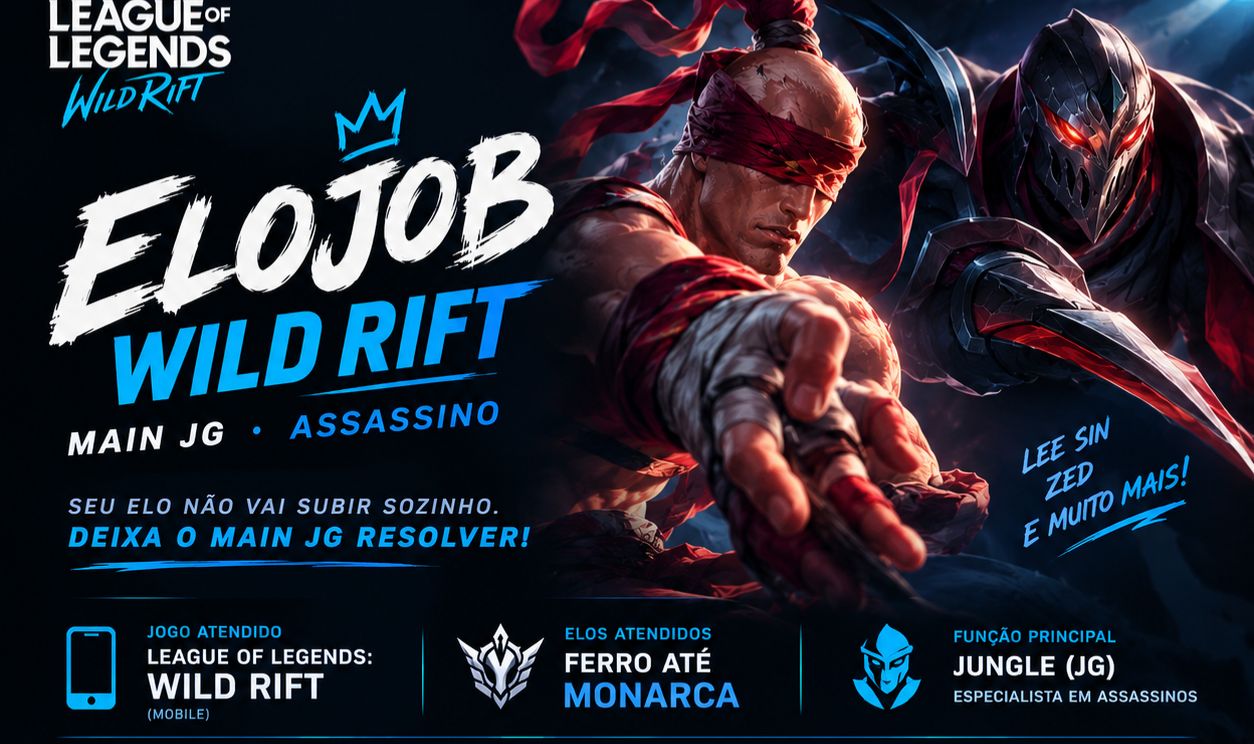 EloJob Wild Rift | Main JG Assassino Lee Sin, Zed e Mais!