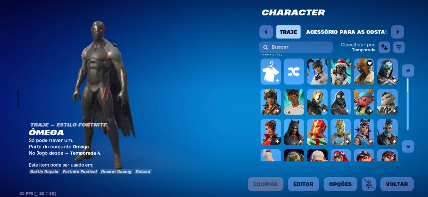 Conta og com a temporada 4,5,6,7,2 full com mais de 100 skins