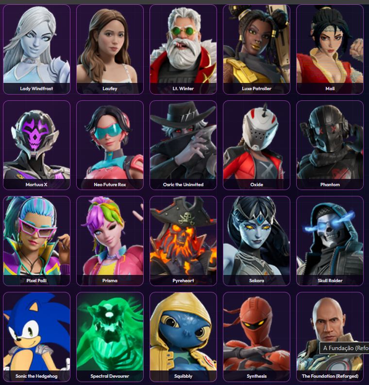 Conta com 74 skins e 101 picaretas