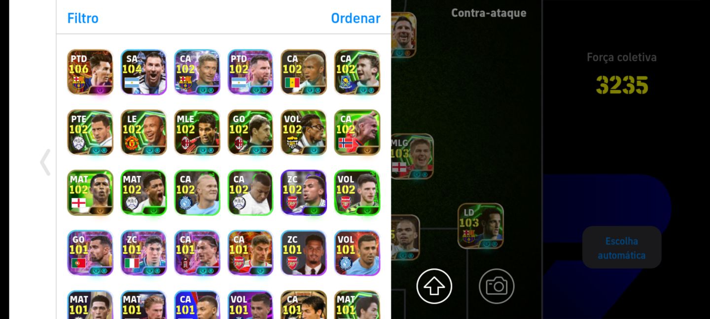 Conta de efootball mobile com o novo Bale e Messi 111