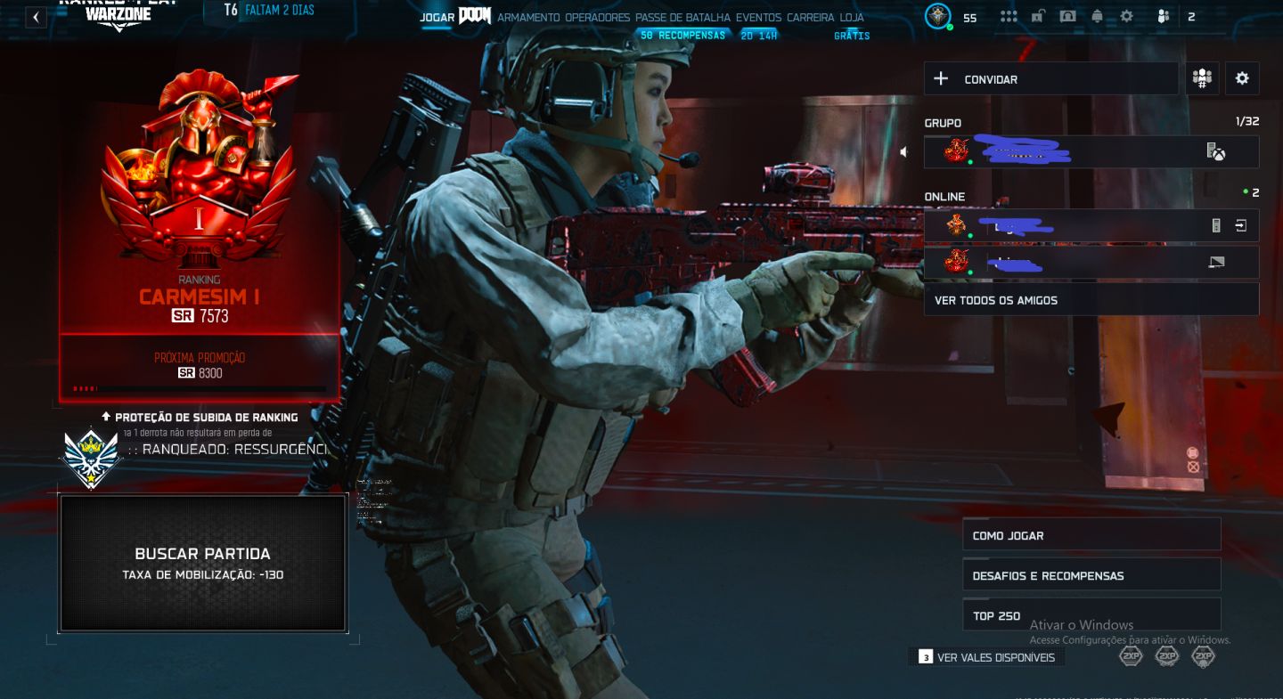 CONTA WARZONE/BO7 CARMESIM DA SEASON ATUAL + ARMAS METAS UPADAS
