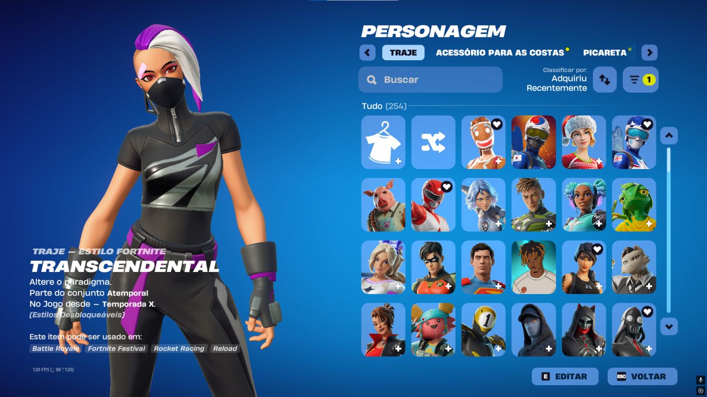 CONTA RARA FORTNITE SKINS COM PASSE DESDE SEASON 7 CAPIT 1