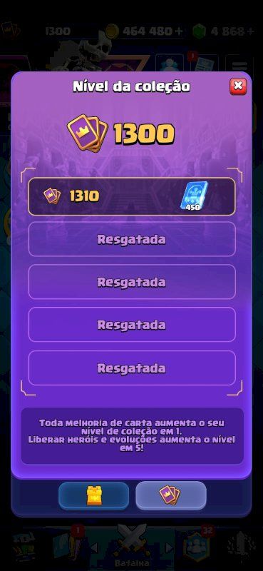 CONTA CLASH ROYALE COM 4800 GEMAS 8100K DE TROFEUS TODAS AS CARTAS 400K DE OURO