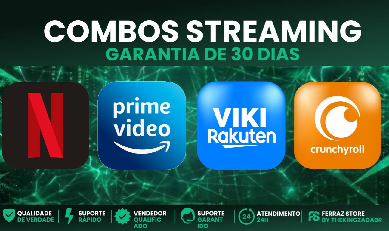 Combos Streaming | Prime Video | Netflix | Crunchyroll | Viki (Garantia 30D)