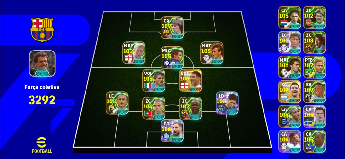 Conta efootball 2292 Lionel messi big time, 45 epics 3 big times 22 show times.