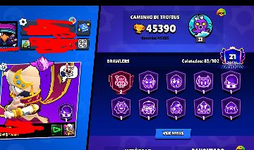 CONTA BRAW STARS COM 45K DE TROFÉUS E 21 PRESTÍGIOS 83/102 BRAWS FULL ACESSO