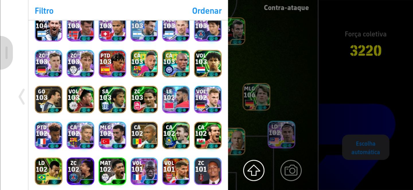CONTA EFOOTBALL MOBILE CONFIÁVEL | FORÇA 3251 | NEYMAR 107, RONALDINHO, MESSI