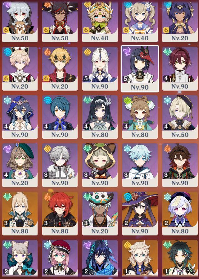 CONTA GENSHIN IMPACT DESDE A 1.0 39 PERSONAGENS T5, 27 ARMAS T5 SERVER AMERICA