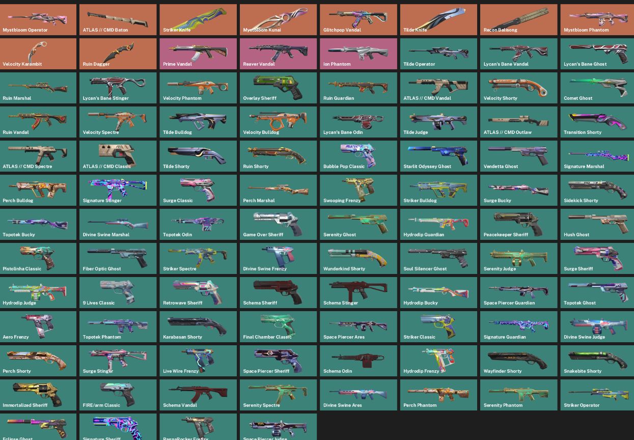 CONTA VALORANT 100 SKINS 7FACA/PRIME,ION,GLITCHPOP,SAQUEADORA,ETC/FULL ACESSO