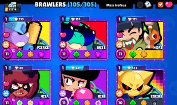 Conta brawl 82k troféus e skins exclusivas