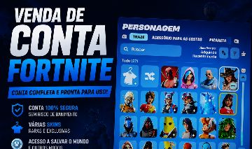 CONTA FORTNITE COM SKIN RARA + ITENS EXCLUSIVOS