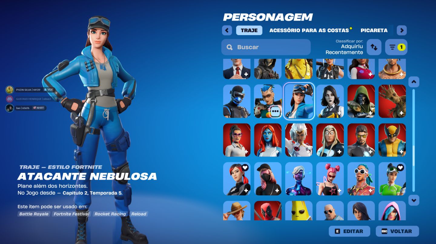 MINHA CONTA DE FORTNITE, 170 skins, 10 passes e muito mais, único dono