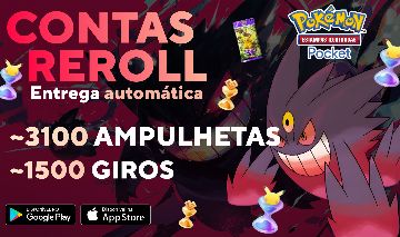 CONTAS REROLL - Pokemon TCG Pocket +5000 Ampul., Crowns e Shinys!!