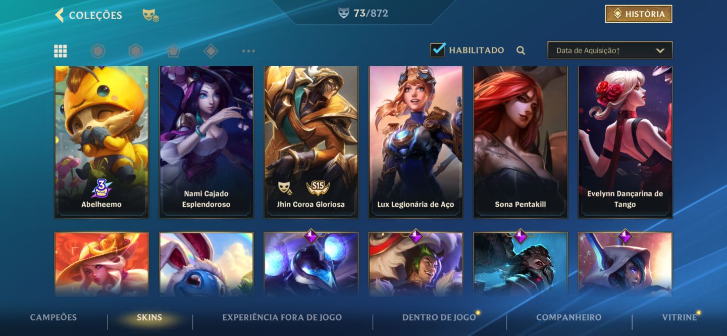Conta main Lulu suporte e skins da lux Wild Rift