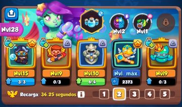 Conta Rush Royale, Tesla Nv15, 1566% de Dano Crítico, Muitos recursos guardados