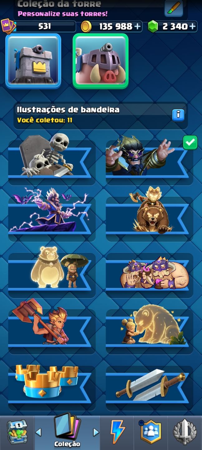 Conta iniciante de clash royale com 5 evoluções uma sendo mago