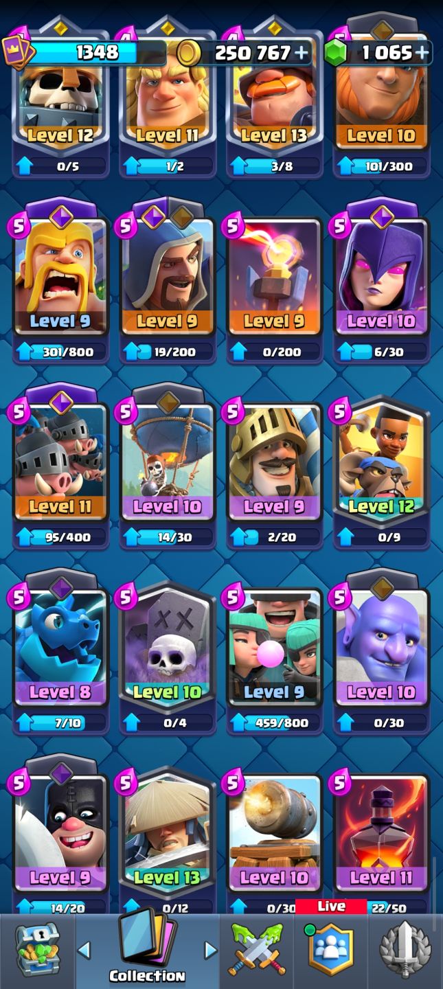 CR | CONTA CLASH ROYALE COM 7611 TROFEUS ARENA 20 | COM EVO E HEROICO