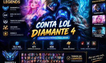 CONTA LOL DIAMANTE 4 | 268 SKINS | TODOS OS CAMPEÕES | HONRA 5