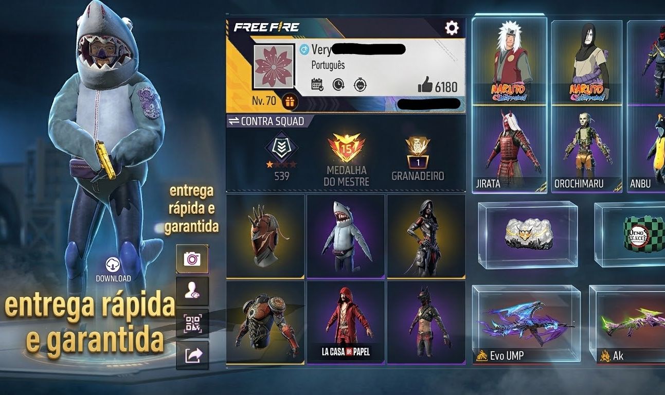 PASSE ANTIGO+CONJUNTO TUBARÃO RARO+ARMAS EVOLUTIVAS+LA CASA DE PAPEL 400 PEITAS