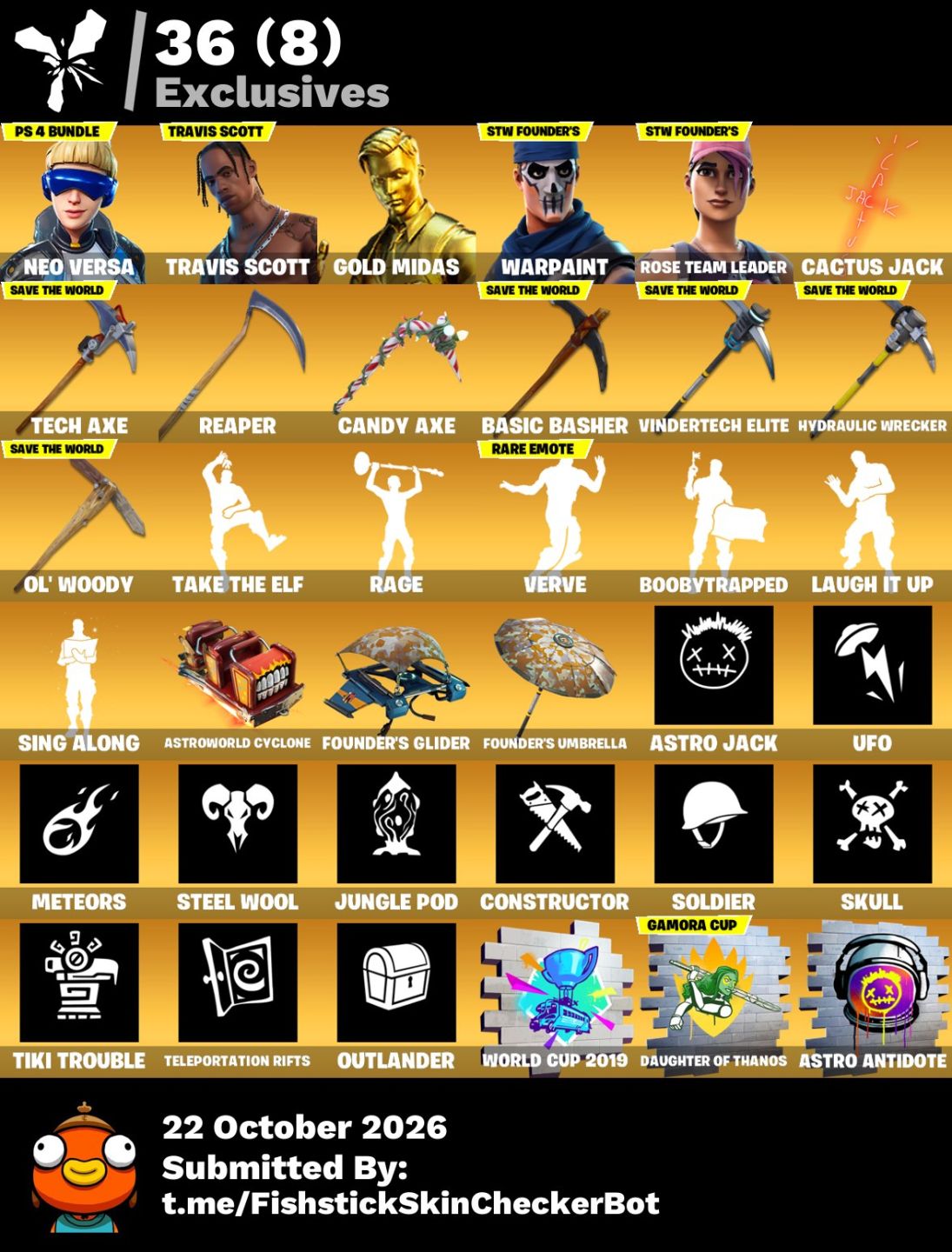 Conta Fortnite A VENDA, NEO VERSA + TRAVIS + SALVE O MUNDO COM V-BUCKS