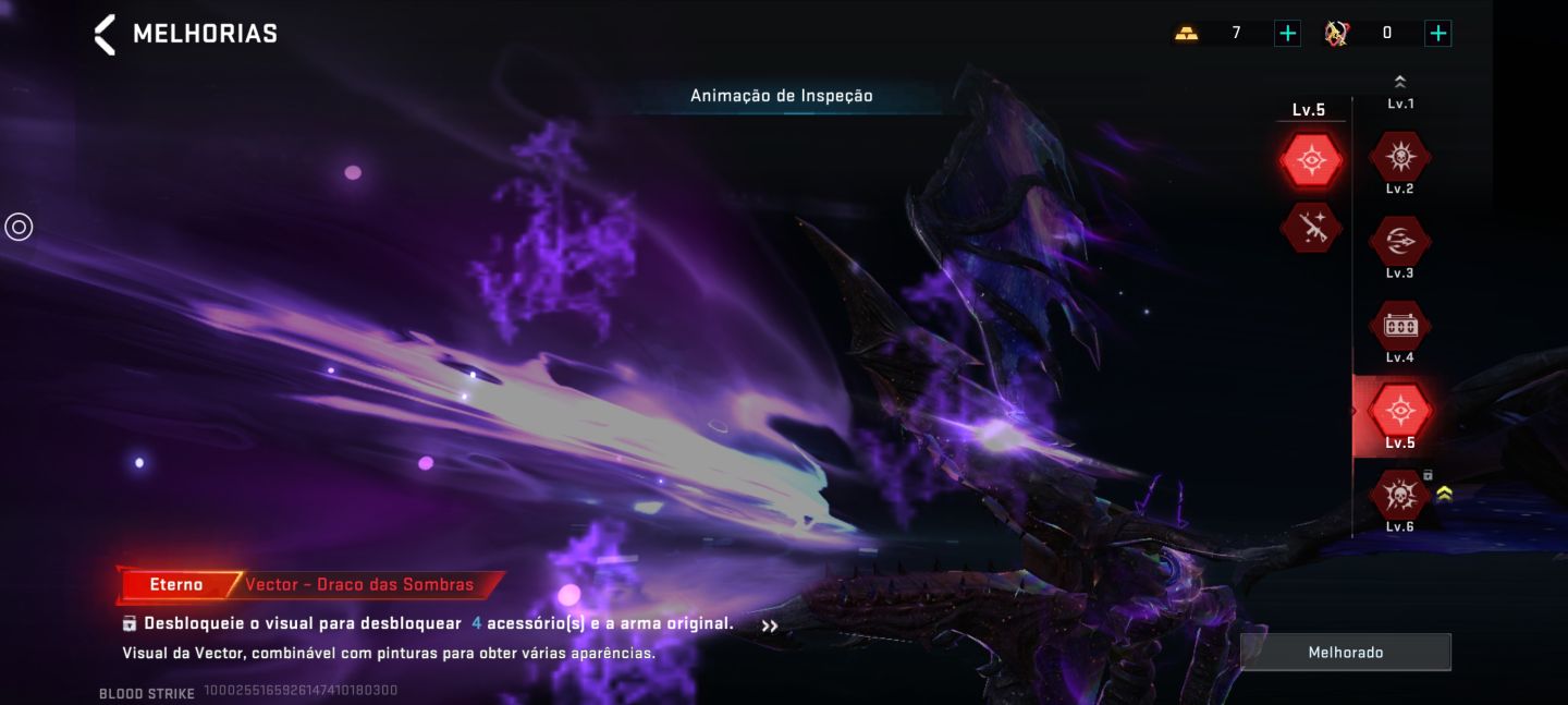Conta blood stick gemada com armas eternas e evo da nova