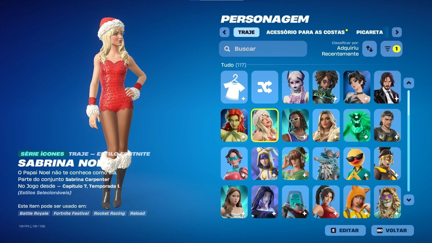 Conta Fortnite com Lara Croft e varias skins tryhard