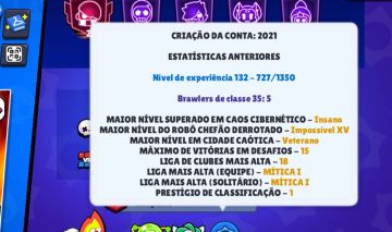 CONTA COM TUDO FULL DE BRAWL STARS ( SKIN DA LOLA REBELDE, SKINS DE PARCERIA)