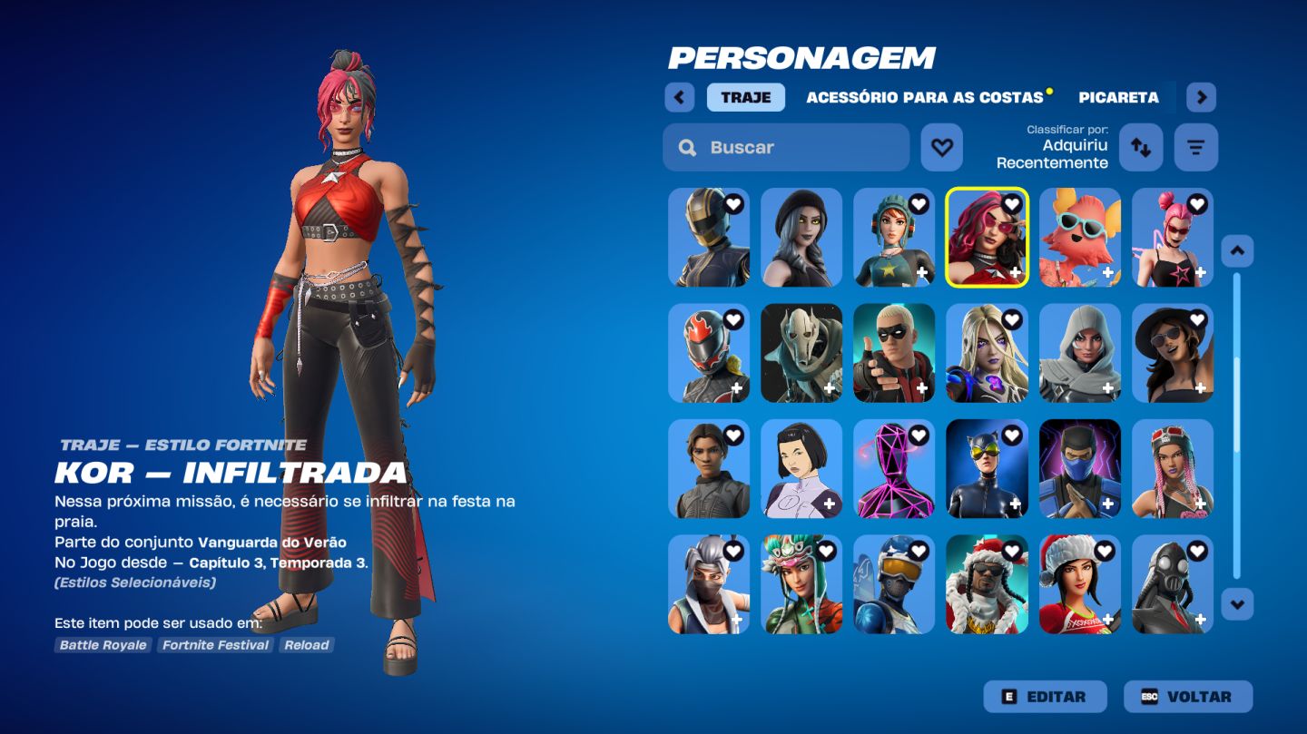 CONTA FORTNITE FULL TRYHARD, MT SKIN DE LOJA
